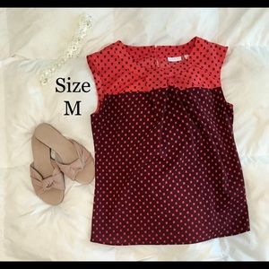 New York & Company Red & Purple Sleeveless Blouse